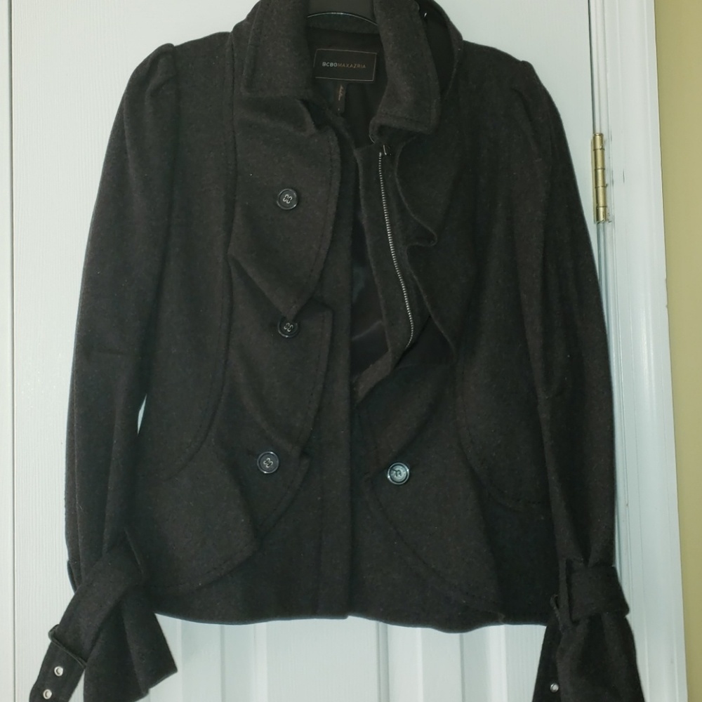 Bcbgmaxazria gray detailed badazz jacket